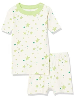 Moon and Back by Hanna Andersson Boys' and Girls' Organic Cotton 2 Piece Short Pajama Set