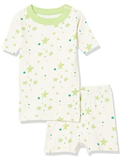 Moon and Back by Hanna Andersson Boys' and Girls' Organic Cotton 2 Piece Short Pajama Set