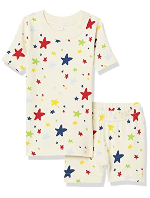 Moon and Back by Hanna Andersson Boys' and Girls' Organic Cotton 2 Piece Short Pajama Set