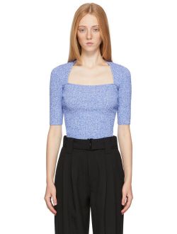 Blue Rib Knit Top