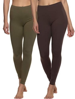 Velvety Super Soft Lightweight Leggings 2-Pack - for Women - Yoga Pants, Workout Clothes