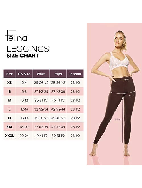 Felina Velvety Super Soft Lightweight Leggings 2-Pack - for Women - Yoga Pants, Workout Clothes