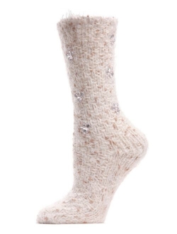 Floral Gems Women's Cozy Crew Slipper Socks