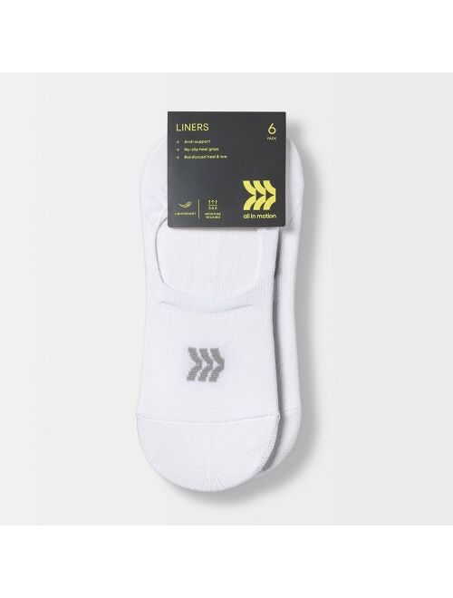 Women's Lightweight 6pk Liner Athletic Socks - All in Motion™ 4-10