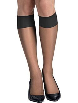 Womens Silk Reflections Knee Highs Sheer Toe 6-Pack