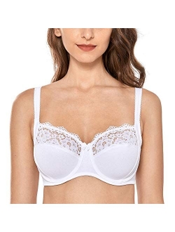 Women's Non Padded Lace Full Coverage Underwire Plus Size Bra