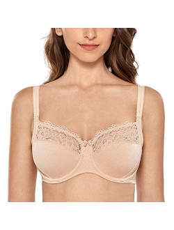 Women's Non Padded Lace Full Coverage Underwire Plus Size Bra