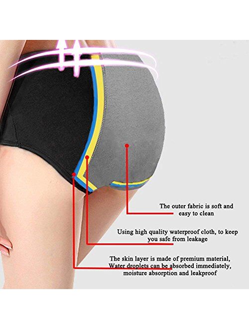 Leak Proof Protective Panties for Women/Girl Menstrual Period,Heavy Flow,Postpartum Bleeding,Urinary Incontinence (3-5)