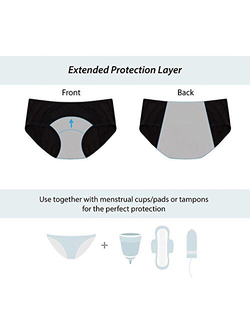 Leak Proof Protective Panties for Women/Girl Menstrual Period,Heavy Flow,Postpartum Bleeding,Urinary Incontinence (3-5)