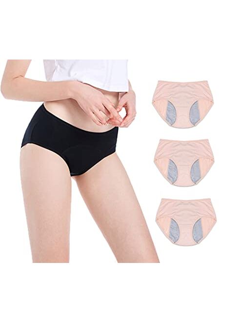 Leak Proof Protective Panties for Women/Girl Menstrual Period,Heavy Flow,Postpartum Bleeding,Urinary Incontinence (3-5)