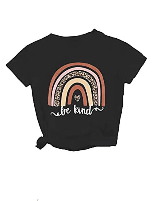 SweatyRocks Women's Cute Tee Graphic Print Crewneck Short Sleeve T Shirts Top