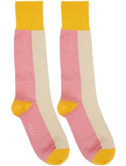 Pink & Yellow Jersey Socks