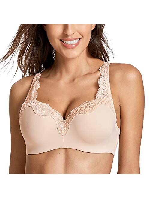 DELIMIRA Women's Balconette Bras Underwire Lightly Padded Support T Shirt Bra