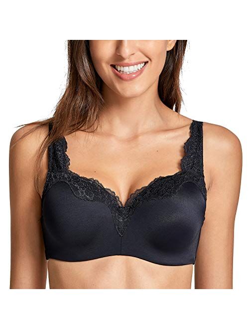 DELIMIRA Women's Balconette Bras Underwire Lightly Padded Support T Shirt Bra