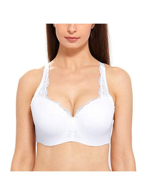 DELIMIRA Women's Balconette Bras Underwire Lightly Padded Support T Shirt Bra