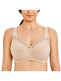 Women's Wireless Bra Plus Size Cotton Unlined Full Coverage