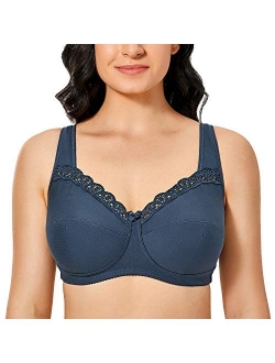 Women's Wireless Bra Plus Size Cotton Unlined Full Coverage