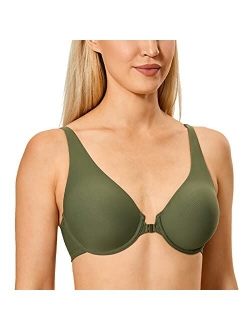 Women's Front Closure Seamless Full Coverage Underwire Unlined Bra