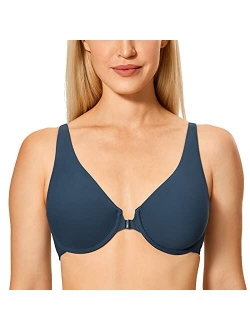 Women's Front Closure Seamless Full Coverage Underwire Unlined Bra