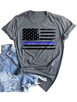 Oriental Pearl American Flag Shirt Women Short Sleeve Patriotic July 4th Shirt Causal Summer Graphic Tees Shirt