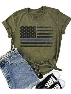 Oriental Pearl American Flag Shirt Women Short Sleeve Patriotic July 4th Shirt Causal Summer Graphic Tees Shirt