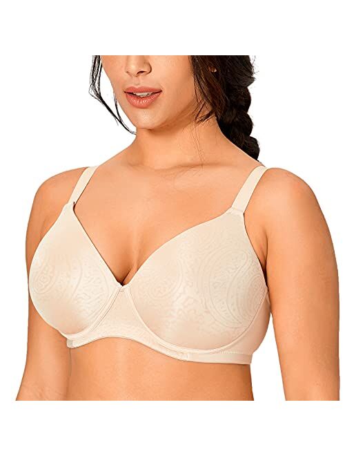 DELIMIRA Women's Full Coverage Wireless Lightly Padded Plus Size Seamless Bra