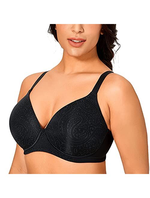 DELIMIRA Women's Full Coverage Wireless Lightly Padded Plus Size Seamless Bra