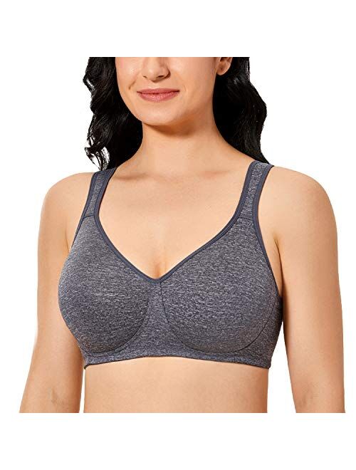 DELIMIRA Women's Plus Size Wireless Unlined Comfort Full Coverage Bra