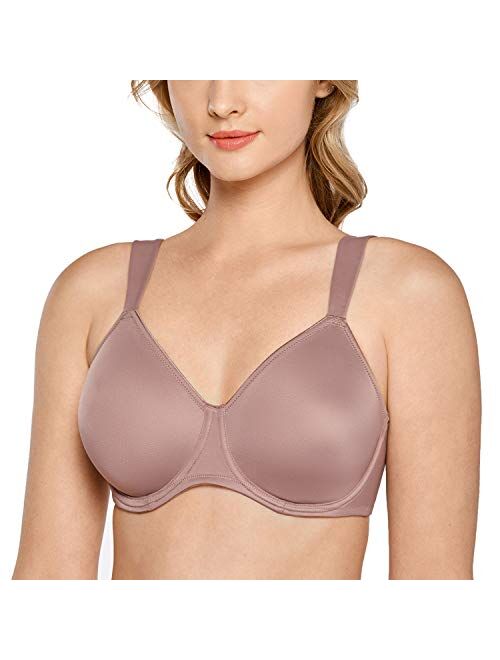 DELIMIRA Women's Full Coverage Minimizer Underwire Plus Size Non Padded Support Bra