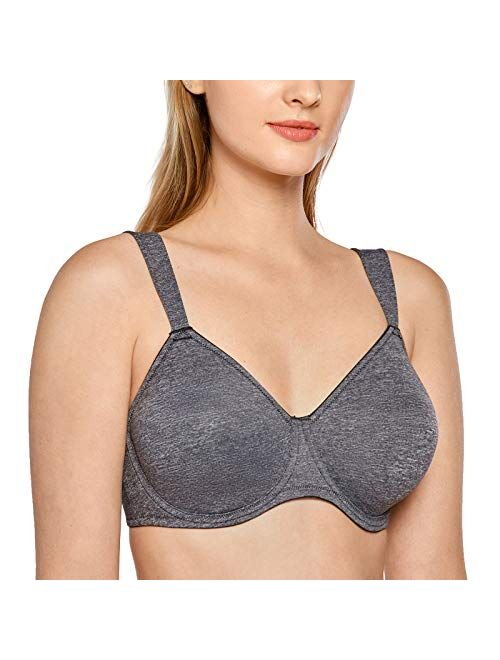 DELIMIRA Women's Full Coverage Minimizer Underwire Plus Size Non Padded Support Bra