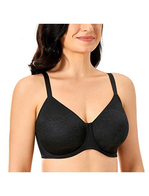 DELIMIRA Women's Full Coverage Bras Plus Size Support Underwire Minimizer Bra