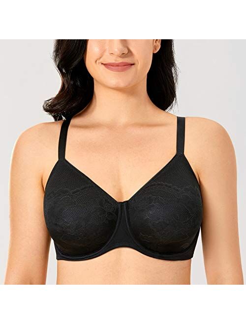 DELIMIRA Women's Full Coverage Bras Plus Size Support Underwire Minimizer Bra