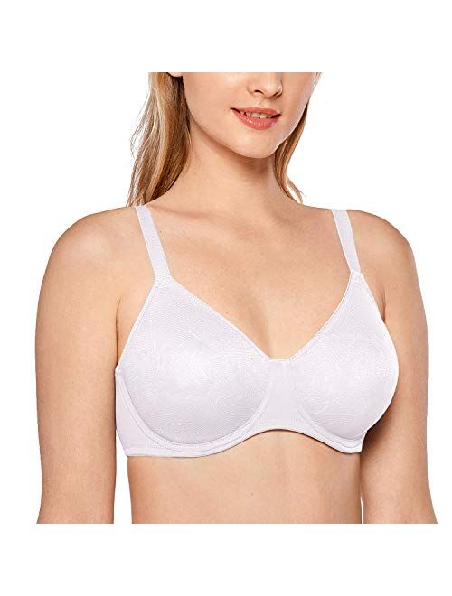 DELIMIRA Women's Full Coverage Bras Plus Size Support Underwire Minimizer Bra