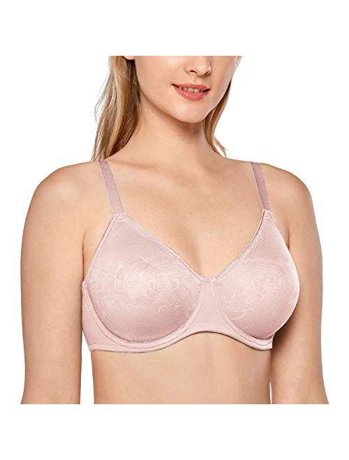 DELIMIRA Women's Full Coverage Bras Plus Size Support Underwire Minimizer Bra