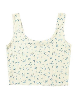 Women's Casual Summer Floral Print Sleeveless Stretch Crop Tank Top