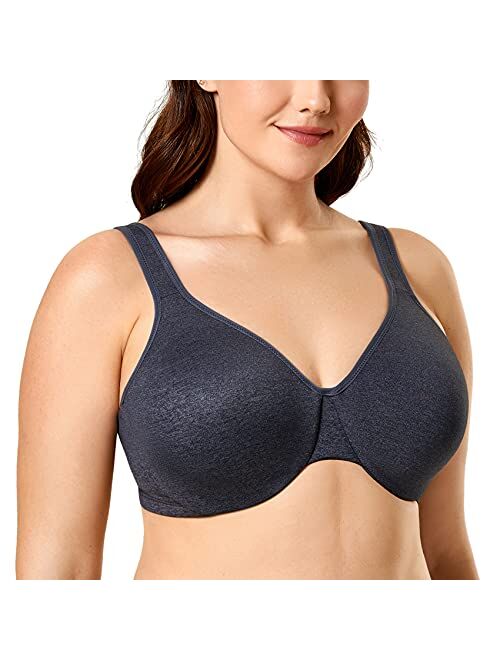 DELIMIRA Women's Minimizer Seamless Full Coverage Underwire Non Padded Bra