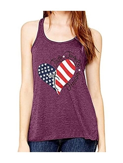 UNIQUEONE Fashion Women Patriotic American Flag Print Sleeeveless T-Shirt Casual Tank Top