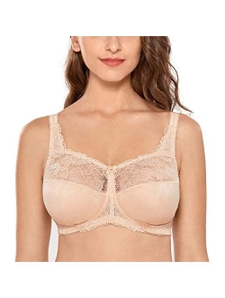 Women's Wireless Bra Lace Bralette Plus Size Full Coverage Unlined