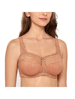 Women's Wireless Bra Lace Bralette Plus Size Full Coverage Unlined