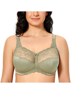 Women's Wireless Bra Lace Bralette Plus Size Full Coverage Unlined