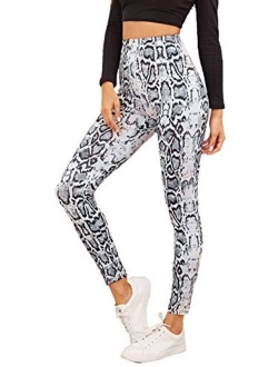 Women's High Wide Waistband Tights Stretchy Yoga Skinny Legging Pants