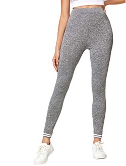 Women's High Wide Waistband Tights Stretchy Yoga Skinny Legging Pants