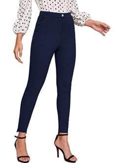 Women's Casual Skinny Leggings Stretchy High Waisted Work Pants