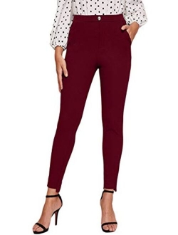 Women's Casual Skinny Leggings Stretchy High Waisted Work Pants