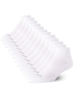 Men's Athletic Arch Compression Cushion Comfort Quarter Cut Socks (12 Pack)