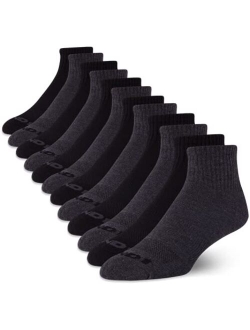 Men's Athletic Arch Compression Cushion Comfort Quarter Cut Socks (12 Pack)