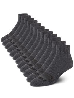 Men's Athletic Arch Compression Cushion Comfort Quarter Cut Socks (12 Pack)