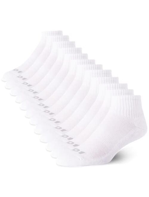 AND1 Men's Athletic Arch Compression Cushion Comfort Quarter Cut Socks (12 Pack)