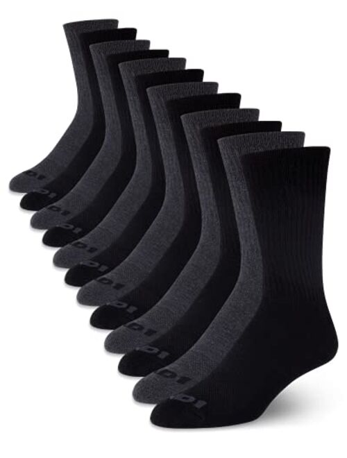 AND1 Men's Athletic Arch Compression Cushion Comfort Crew Socks (12 Pack)