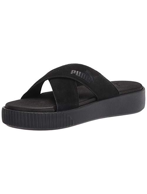 PUMA Women's Suede Platform Slide Sandals from Finish Line